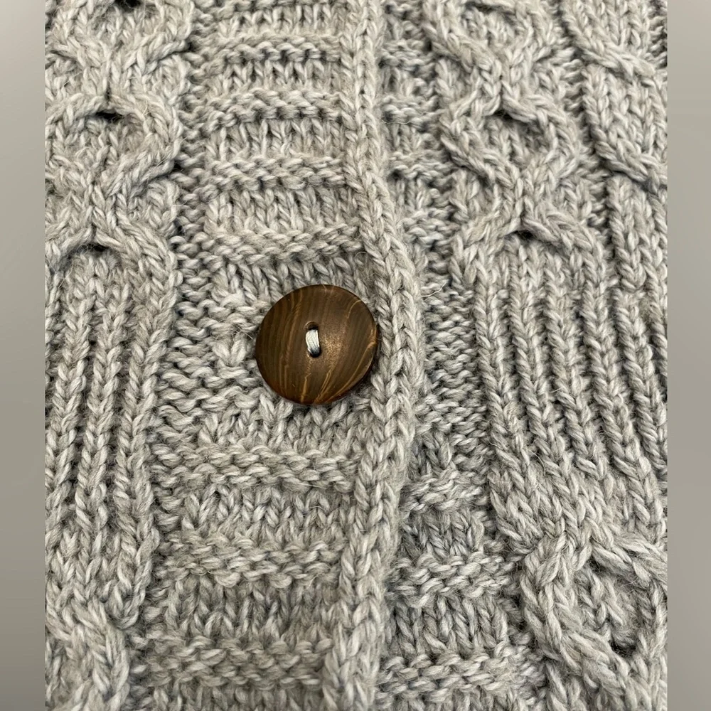Aran Sweater Market blue cabled cardigan - Picture 3 of 14
